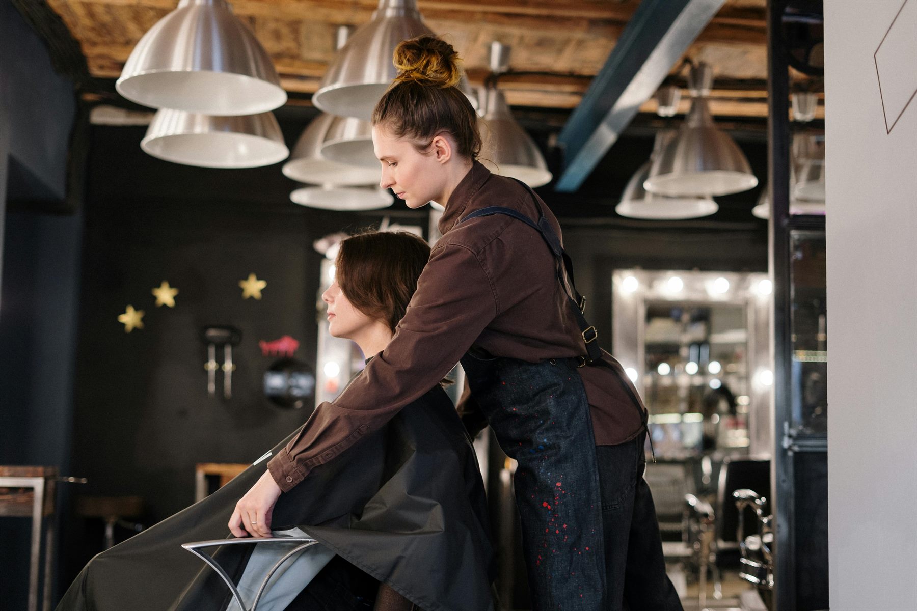Client receiving a salon service